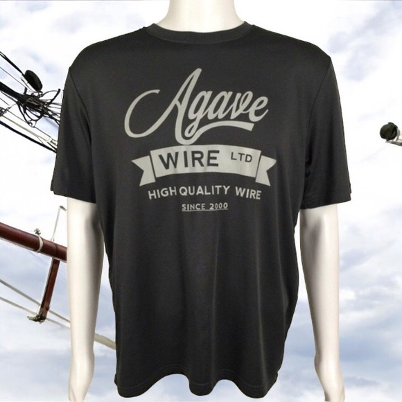 👛 (2/$20) SPORT TEK Grey Short Sleeved Tee “Agave Wire Ltd.” - Picture 1 of 7